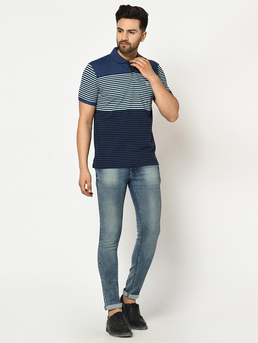blue striped polo t-shirt - 17453610 - Zoom Image - 4