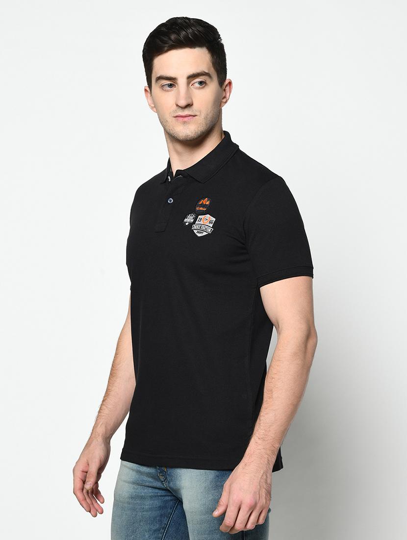 black taped polo t-shirt - 17453624 - Zoom Image - 2