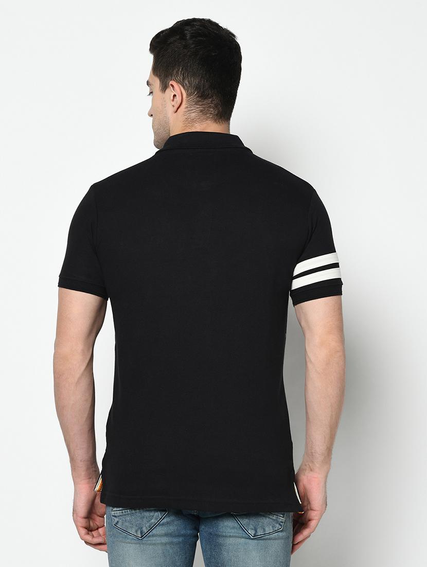black taped polo t-shirt - 17453624 - Zoom Image - 3
