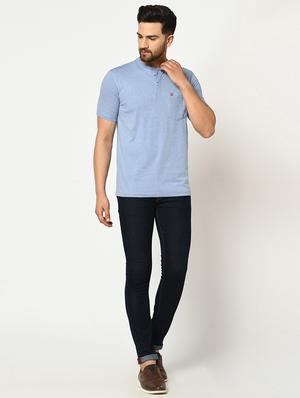 light blue solid pocket t-shirt - 17453682 - Standard Image - 4