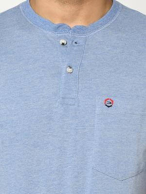 light blue solid pocket t-shirt - 17453682 - Standard Image - 5