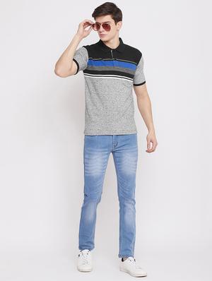 black striped polo t-shirt - 17453730 - Standard Image - 4