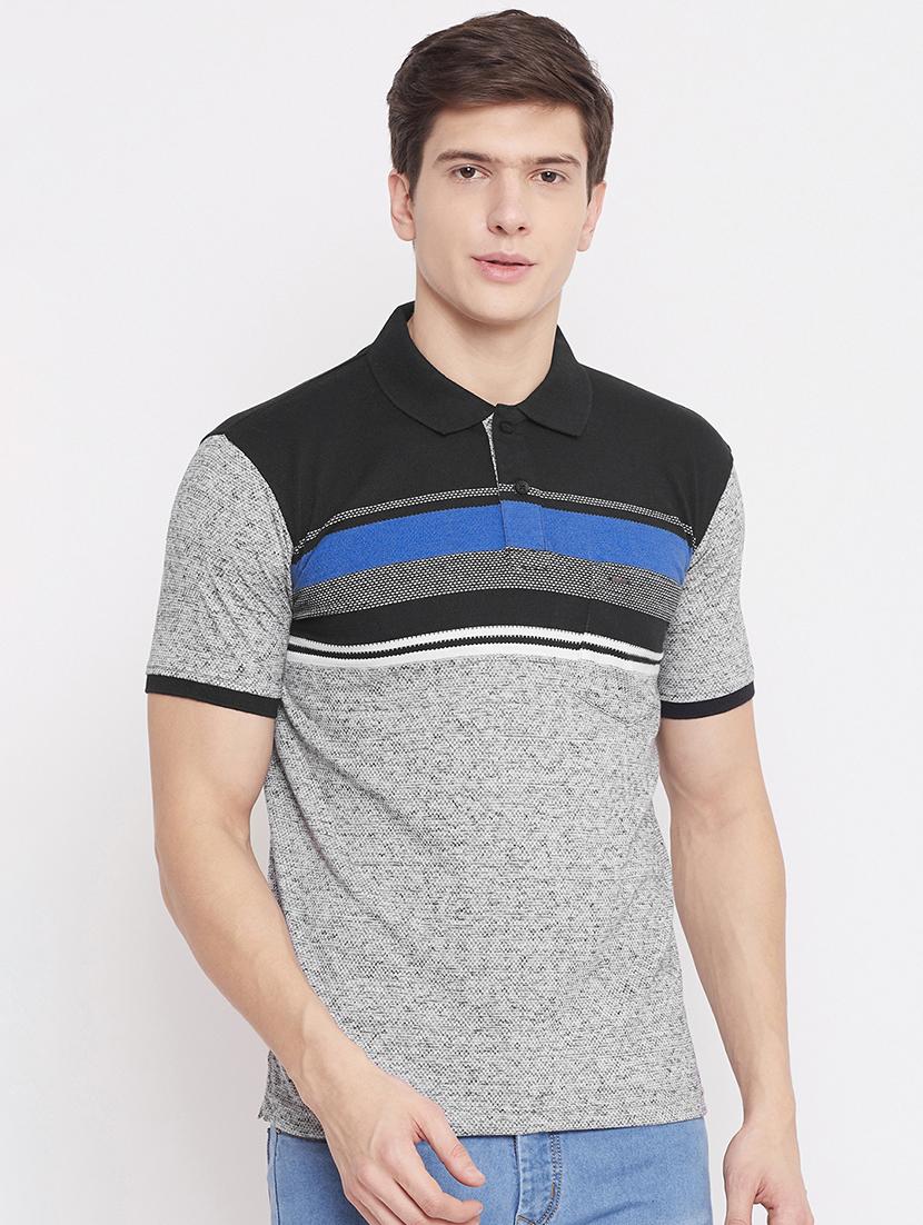 black striped polo t-shirt - 17453730 - Zoom Image - 1