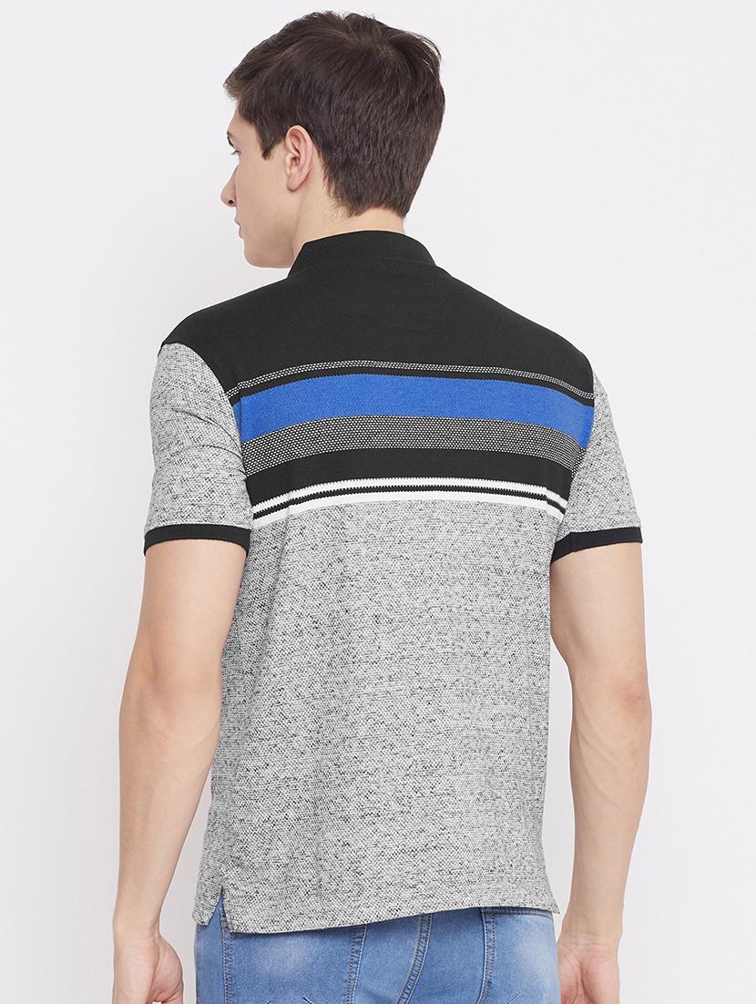 black striped polo t-shirt - 17453730 - Zoom Image - 3