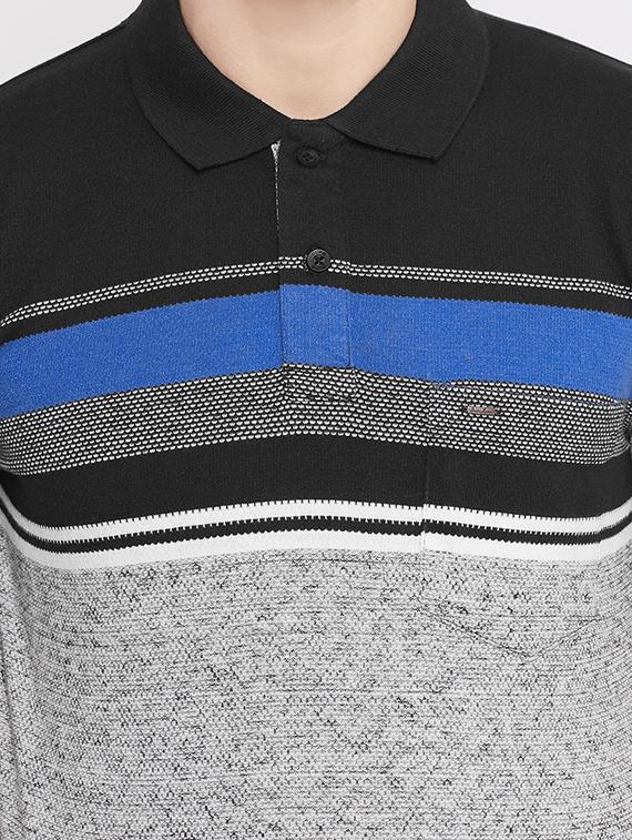 black striped polo t-shirt - 17453730 - Zoom Image - 5