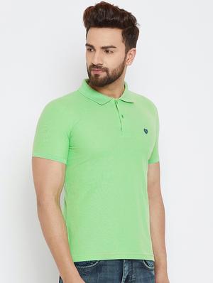 green solid polo t-shirt - 17453737 - Standard Image - 2