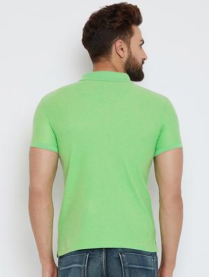 green solid polo t-shirt - 17453737 - Standard Image - 3