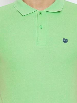 green solid polo t-shirt - 17453737 - Standard Image - 5
