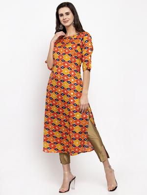 printed straight kurta - 17454065 - Standard Image - 2