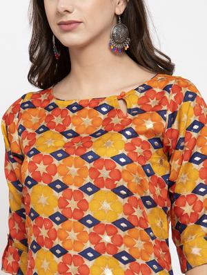 printed straight kurta - 17454065 - Standard Image - 5