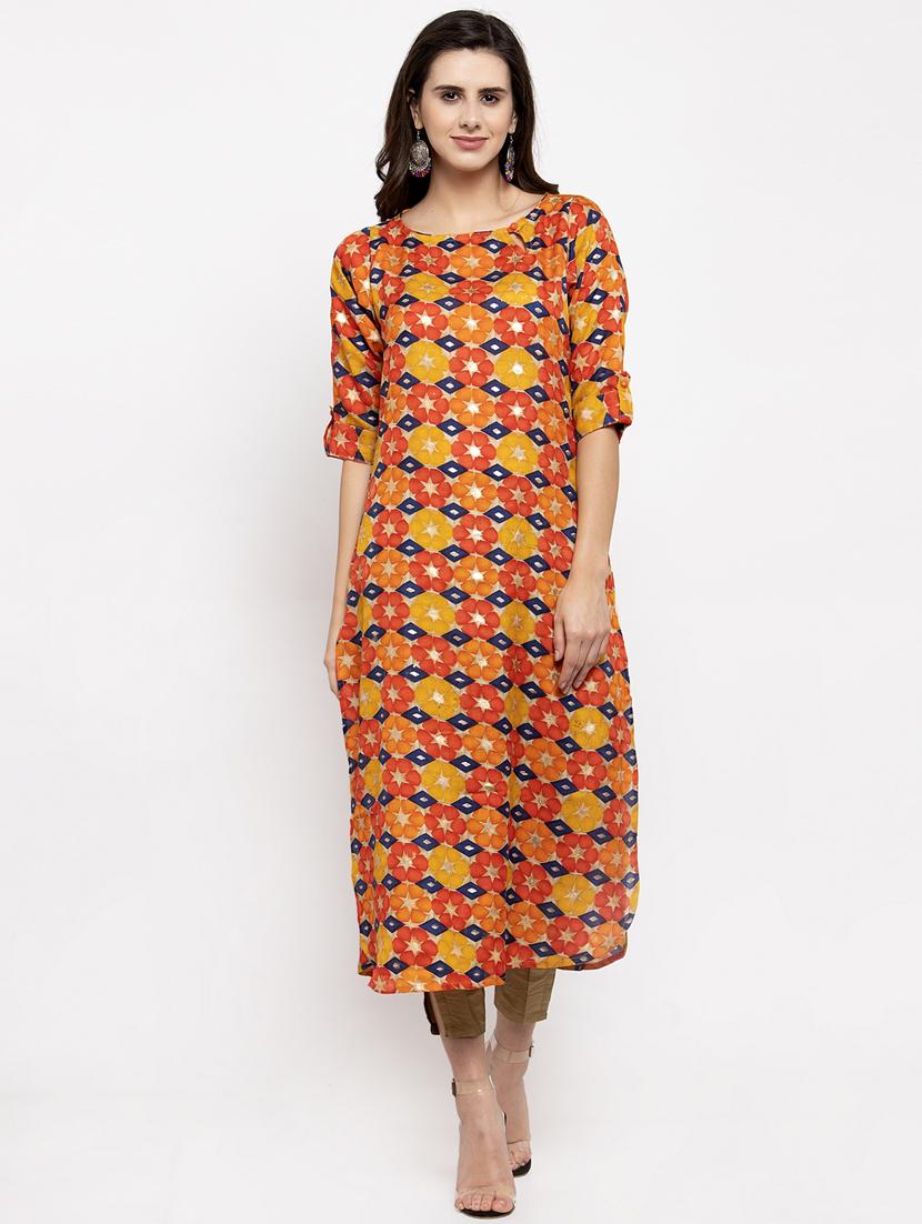 printed straight kurta - 17454065 - Zoom Image - 1