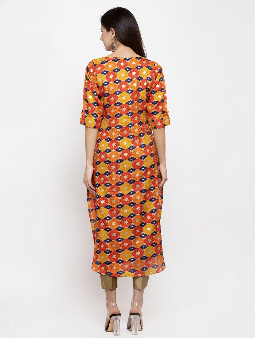 printed straight kurta - 17454065 - Zoom Image - 3