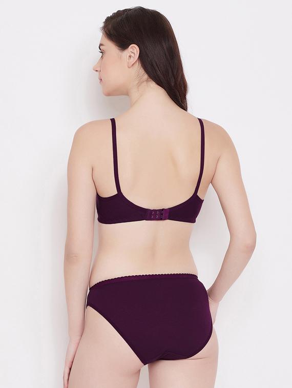 purple cotton bras and panty set - 17454083 - Zoom Image - 2