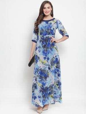 boat neck floral a-line dress - 17454554 - Standard Image - 4