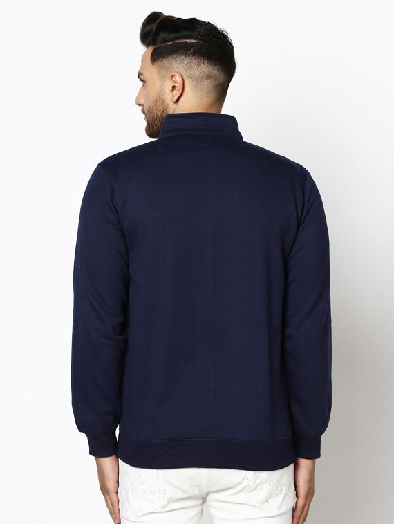 navy blue solid fleece sweatshirt - 17454670 - Zoom Image - 2