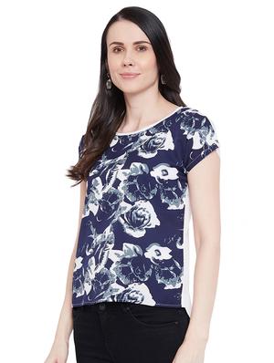 boat neck floral top - 17455615 - Standard Image - 2