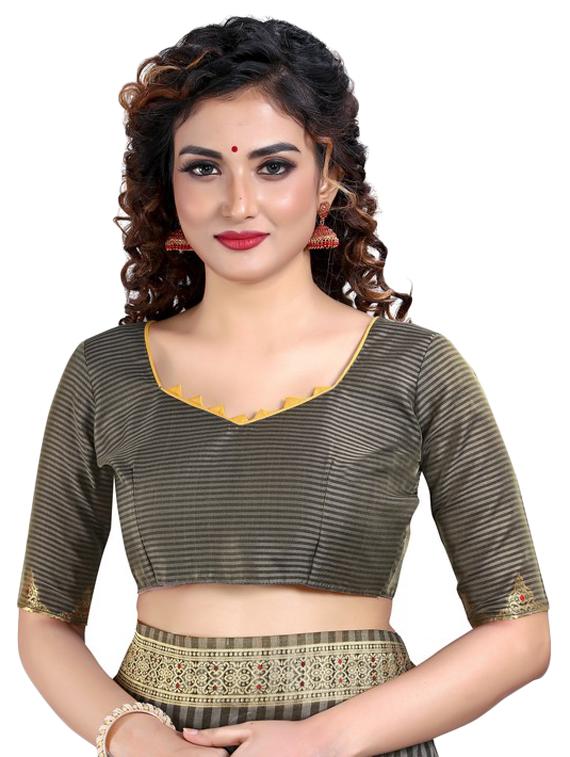 self design woven saree with blouse - 17456082 - Zoom Image - 3