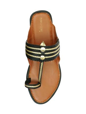 black one toe kolhapuri - 17456095 - Standard Image - 4