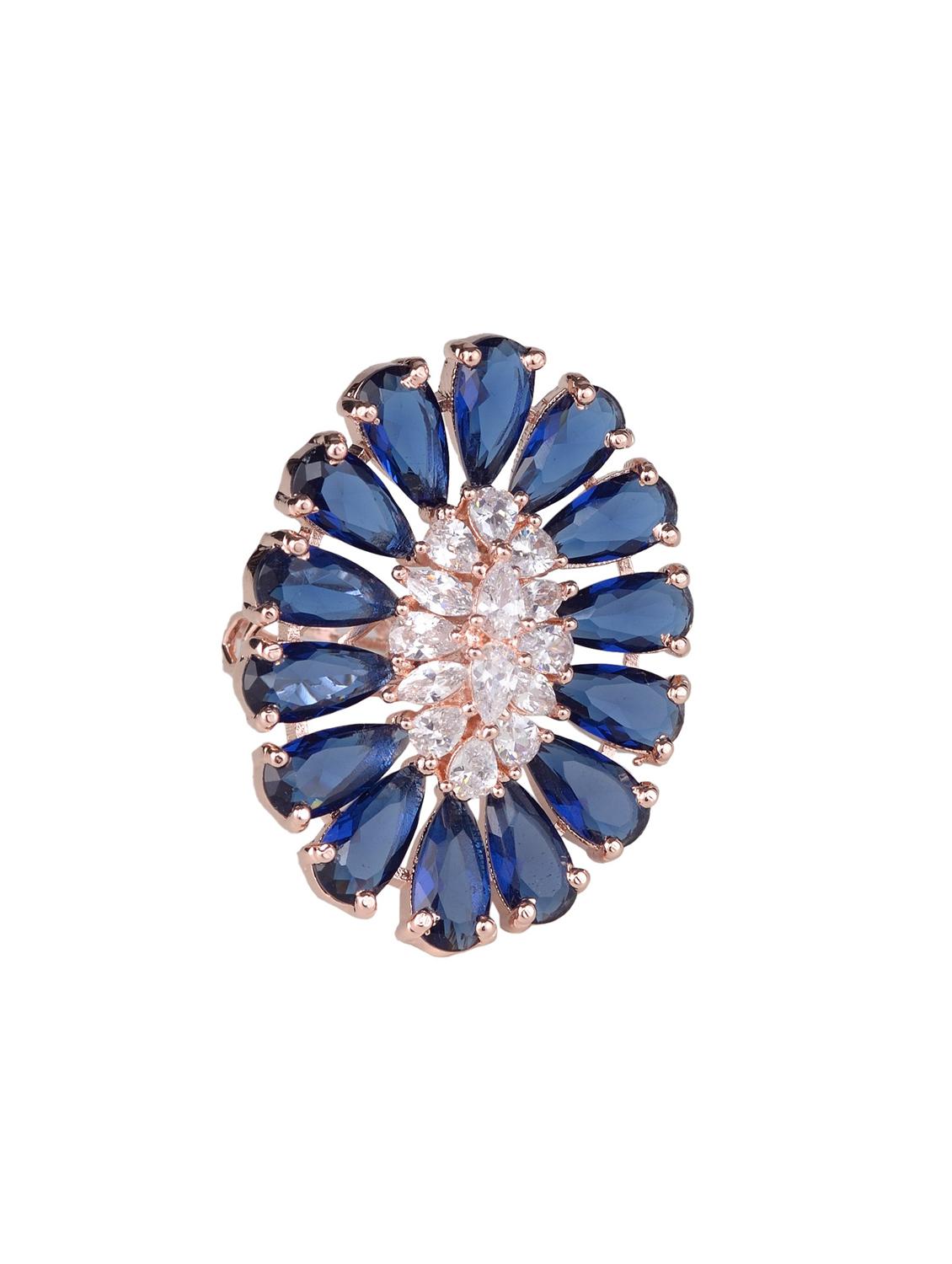 blue brass finger ring - 17456273 - Zoom Image - 2