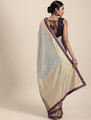 floral pochampalli saree with blouse - 17456301 - Standard Image - 2