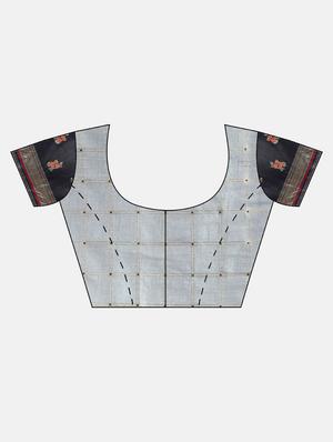 floral pochampalli saree with blouse - 17456301 - Standard Image - 3