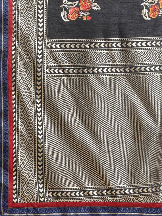 floral pochampalli saree with blouse - 17456301 - Zoom Image - 5