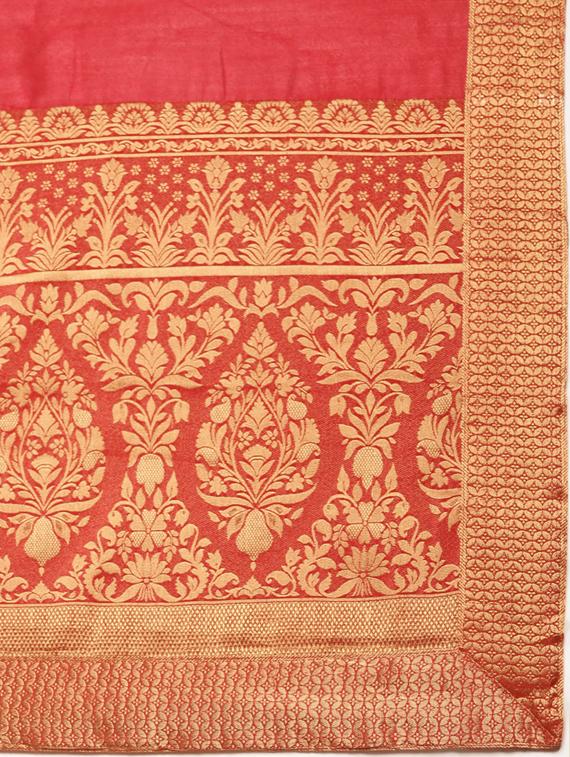 solid pochampalli saree with blouse - 17456317 - Zoom Image - 4