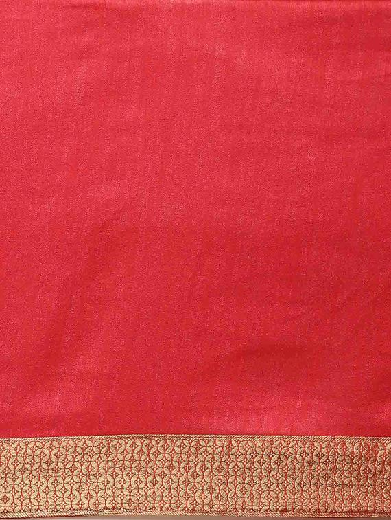 solid pochampalli saree with blouse - 17456317 - Zoom Image - 5