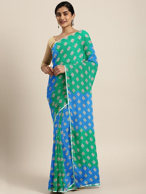 bandhani pochampalli saree with blouse - 17456343 - Standard Image - 1