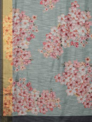 floral pochampalli saree with blouse - 17456365 - Standard Image - 4