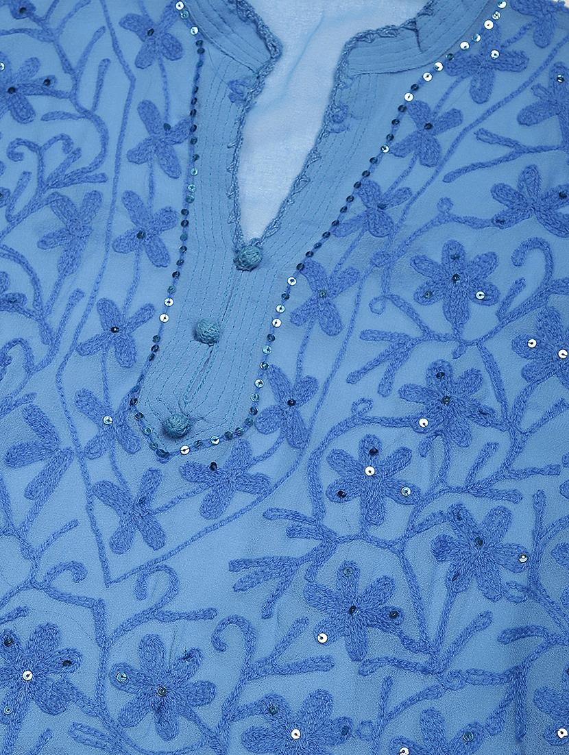 chikankari straight kurta - 17457205 - Zoom Image - 4