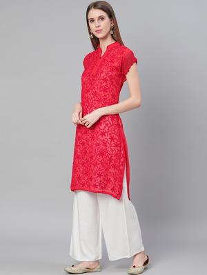chikankari straight kurta - 17457215 - Standard Image - 3
