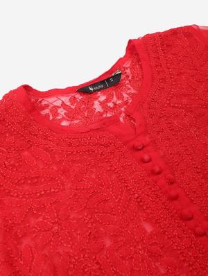 chikankari anarkali kurta - 17457246 - Standard Image - 5