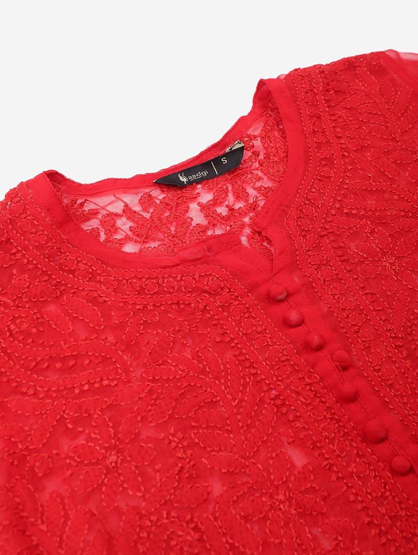 chikankari anarkali kurta - 17457246 - Zoom Image - 5