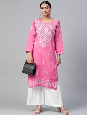 chikankari straight kurta - 17457250 - Standard Image - 4