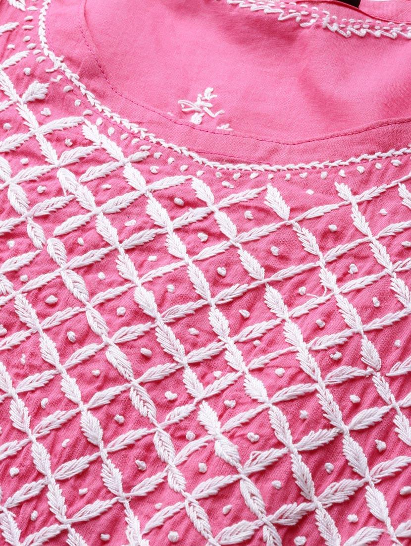 chikankari straight kurta - 17457250 - Zoom Image - 5
