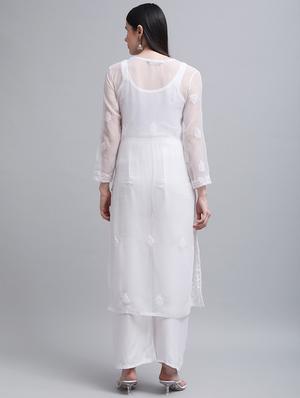 chikankari straight kurta - 17457252 - Standard Image - 3