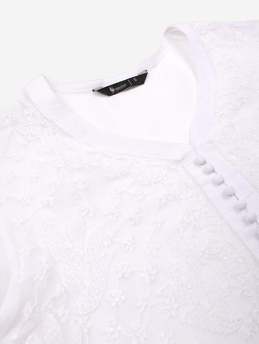 chikankari straight kurta - 17457252 - Zoom Image - 4