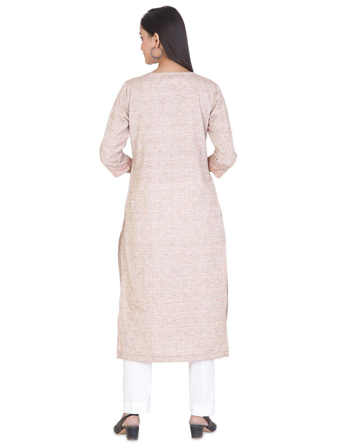 striped straight kurta - 17457293 - Zoom Image - 3