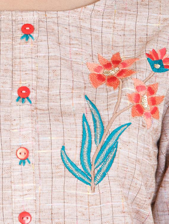 striped straight kurta - 17457293 - Zoom Image - 4