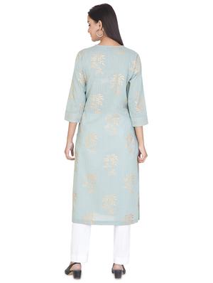 striped straight kurta - 17457294 - Standard Image - 3
