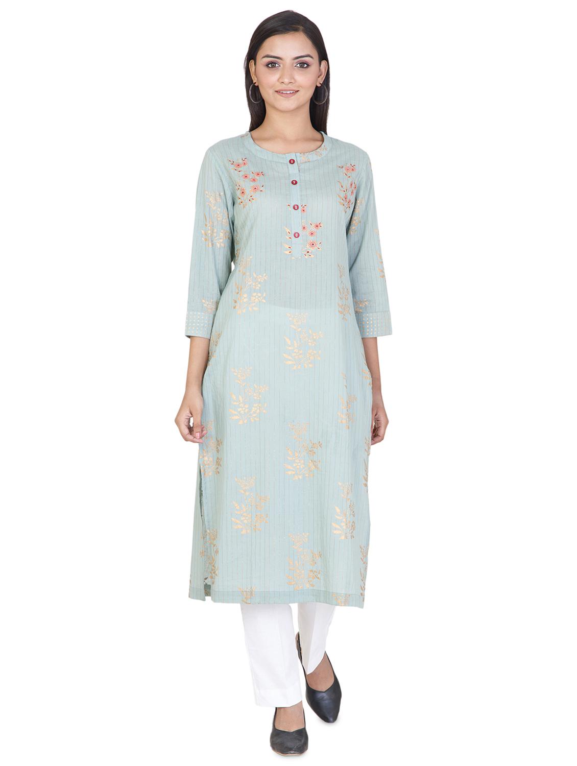 striped straight kurta - 17457294 - Zoom Image - 1