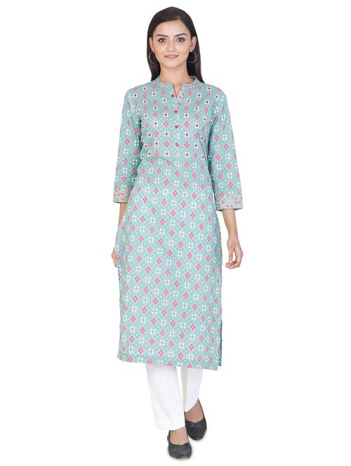ikat straight kurta - 17457295 - Standard Image - 1