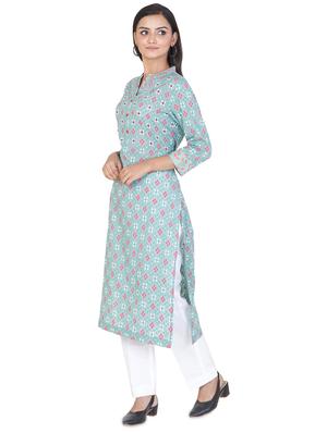ikat straight kurta - 17457295 - Standard Image - 2