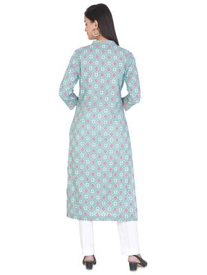 ikat straight kurta - 17457295 - Standard Image - 3