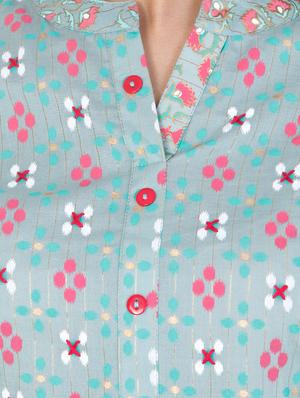 ikat straight kurta - 17457295 - Standard Image - 4