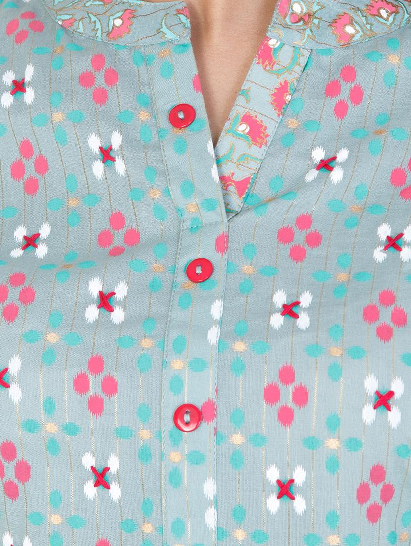 ikat straight kurta - 17457295 - Zoom Image - 4