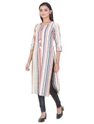 striped straight kurta - 17457297 - Standard Image - 2