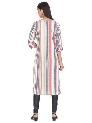 striped straight kurta - 17457297 - Standard Image - 3