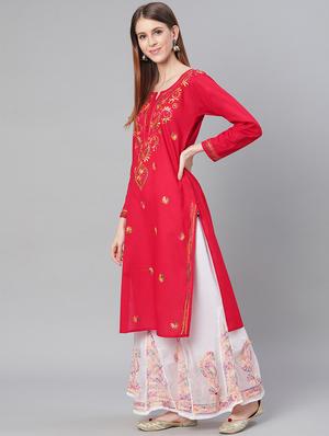 chikankari kurta sharara set - 17457327 - Standard Image - 2